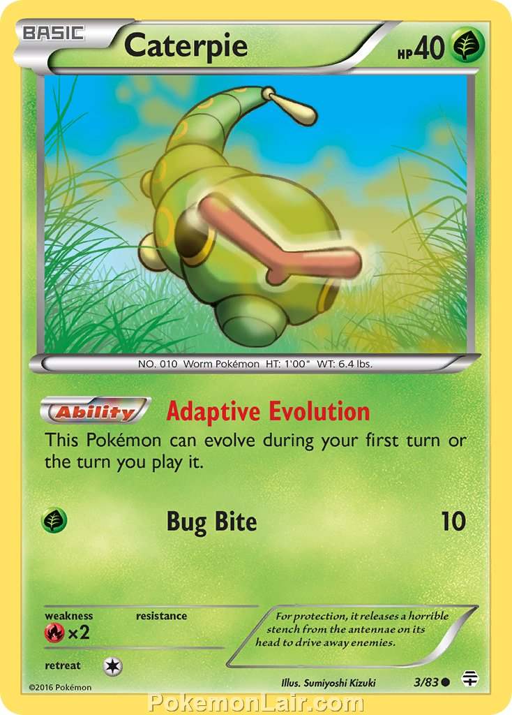 2016 Pokemon Trading Card Game Generations Price List – 03 Caterpie