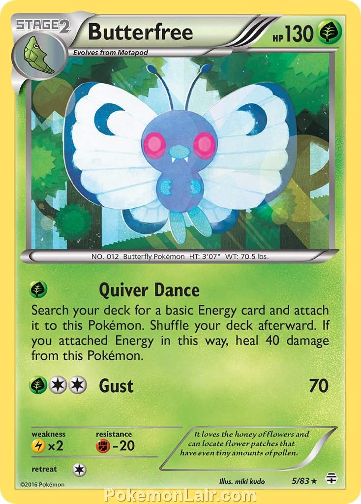 2016 Pokemon Trading Card Game Generations Price List – 05 Butterfree