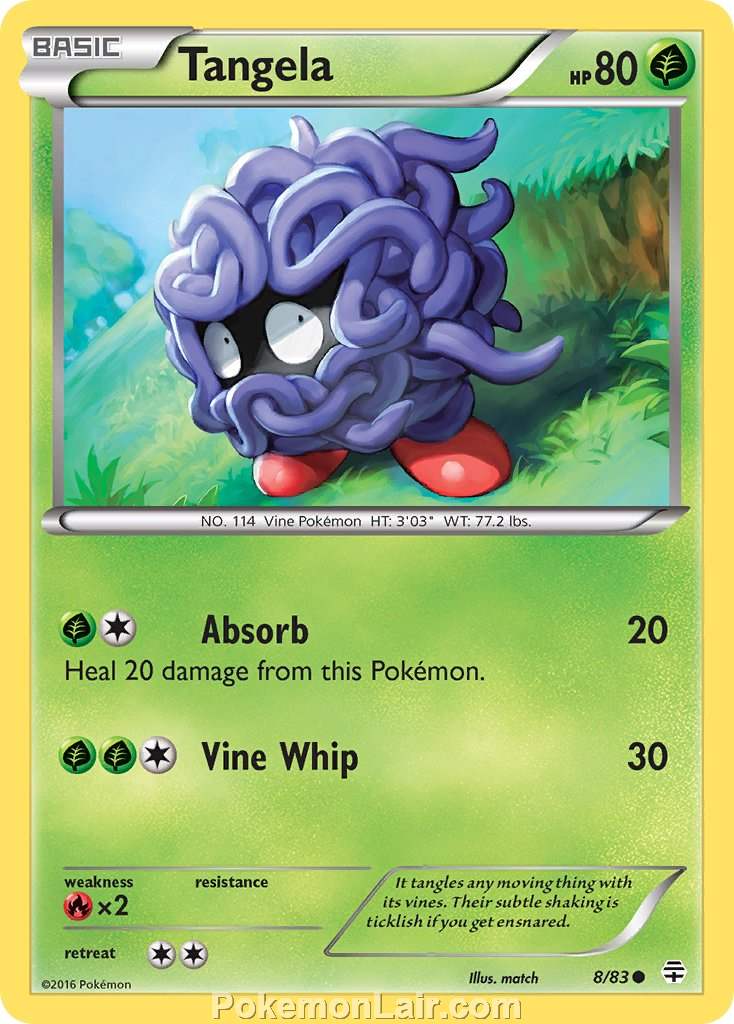 2016 Pokemon Trading Card Game Generations Price List – 08 Tangela