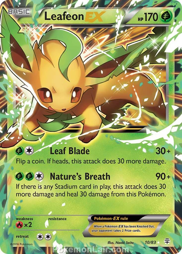 2016 Pokemon Trading Card Game Generations Price List – 10 Leafeon EX