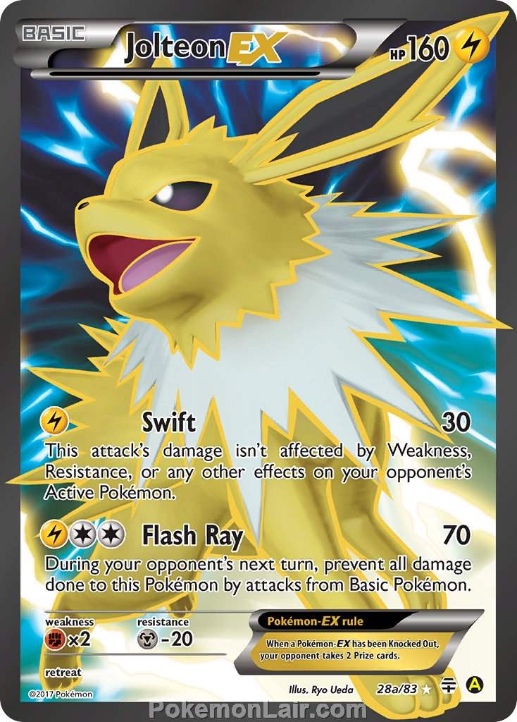 2016 Pokemon Trading Card Game Generations Price List – 28a Jolteon EX