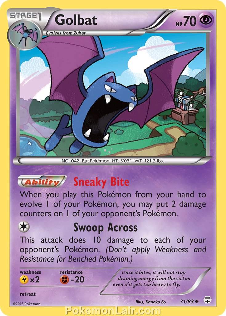 2016 Pokemon Trading Card Game Generations Price List – 31 Golbat