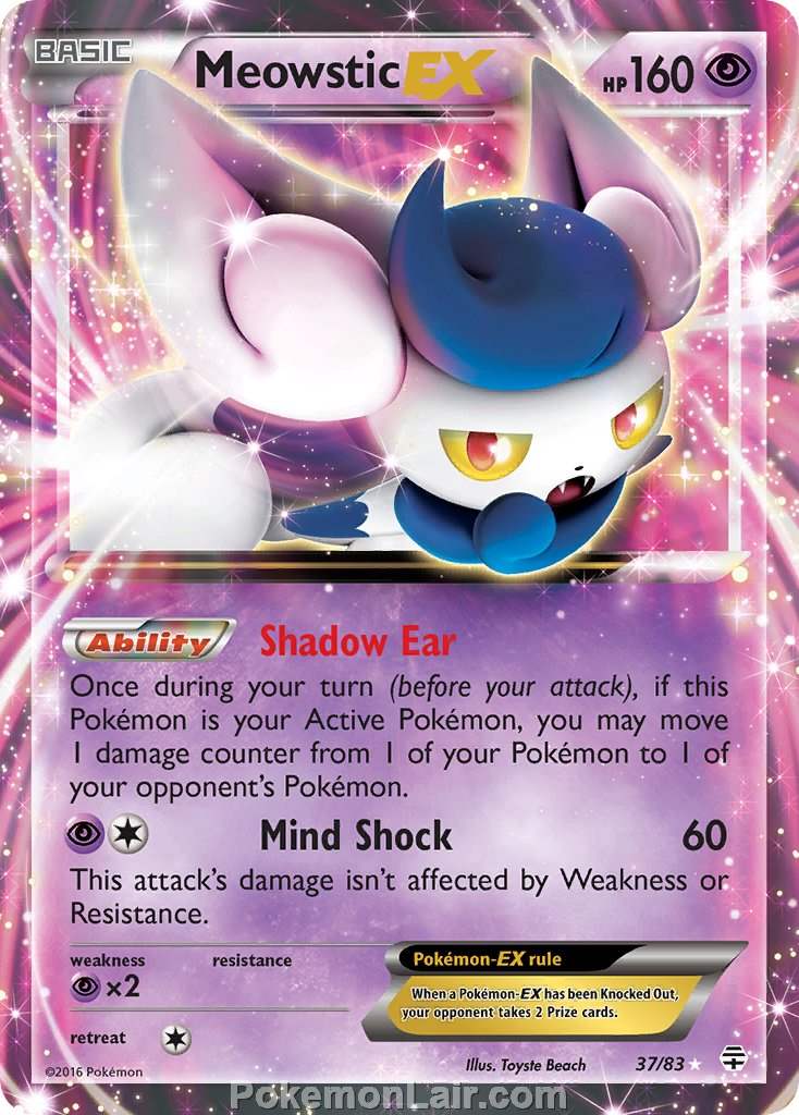 2016 Pokemon Trading Card Game Generations Price List – 37 Meowstic EX