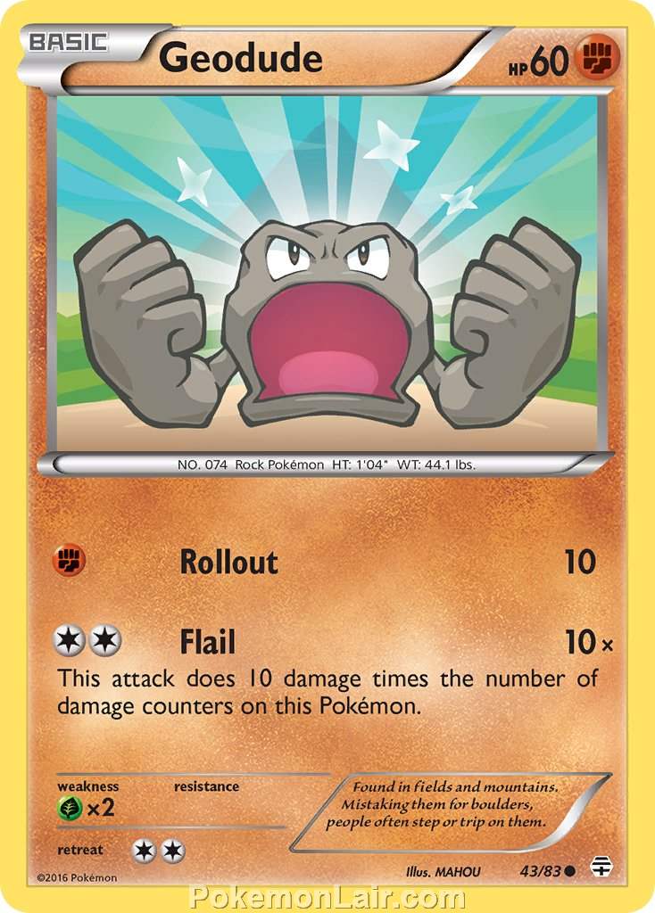 2016 Pokemon Trading Card Game Generations Price List – 43 Geodude