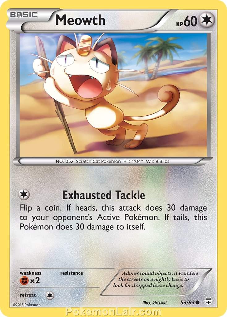 2016 Pokemon Trading Card Game Generations Price List – 53 Meowth