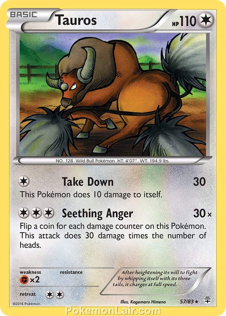 2016 Pokemon Trading Card Game Generations Price List – 57 Tauros