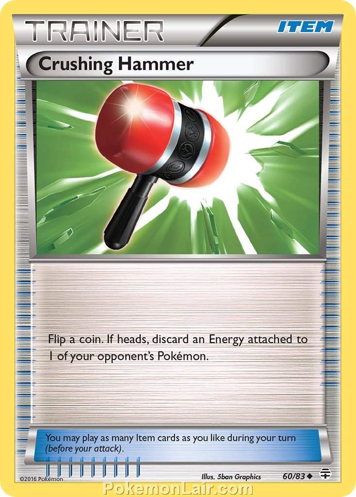 2016 Pokemon Trading Card Game Generations Price List – 60 Crushing Hammer