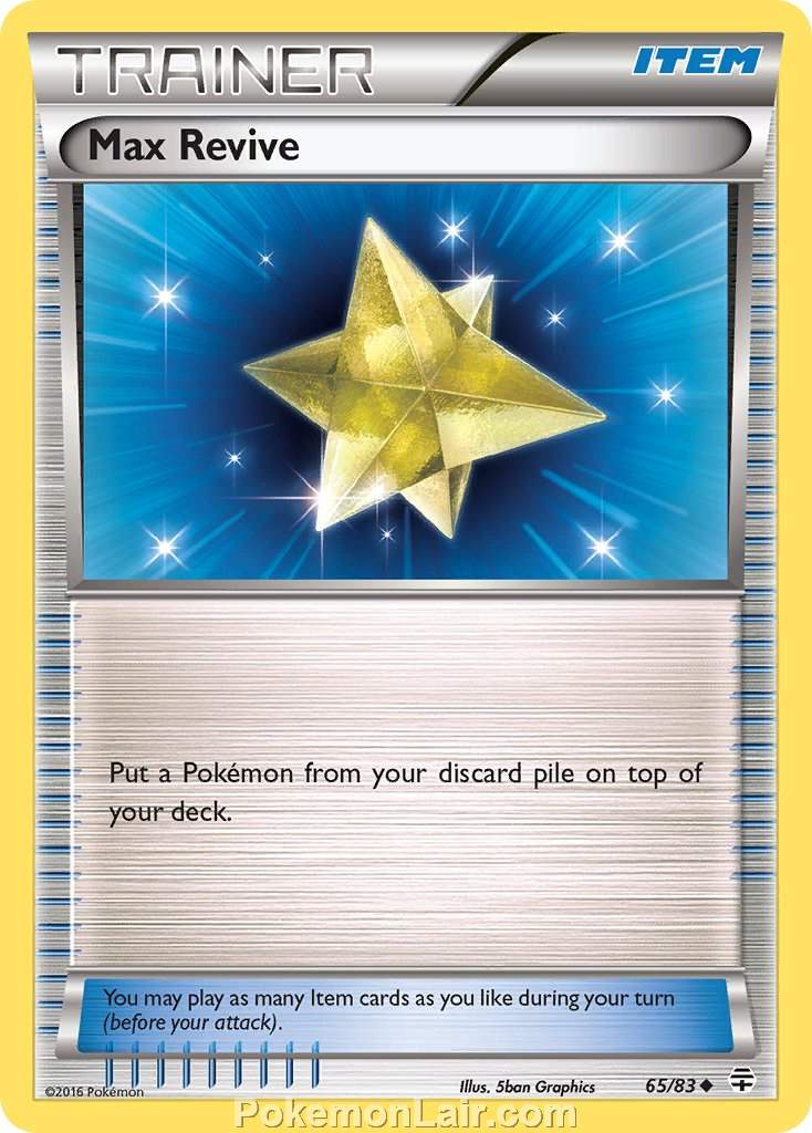 2016 Pokemon Trading Card Game Generations Price List – 65 Max Revive