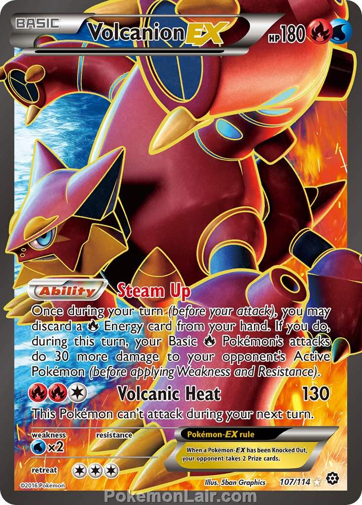 2016 Pokemon Trading Card Game Steam Siege Price List – 107 Volcanion EX