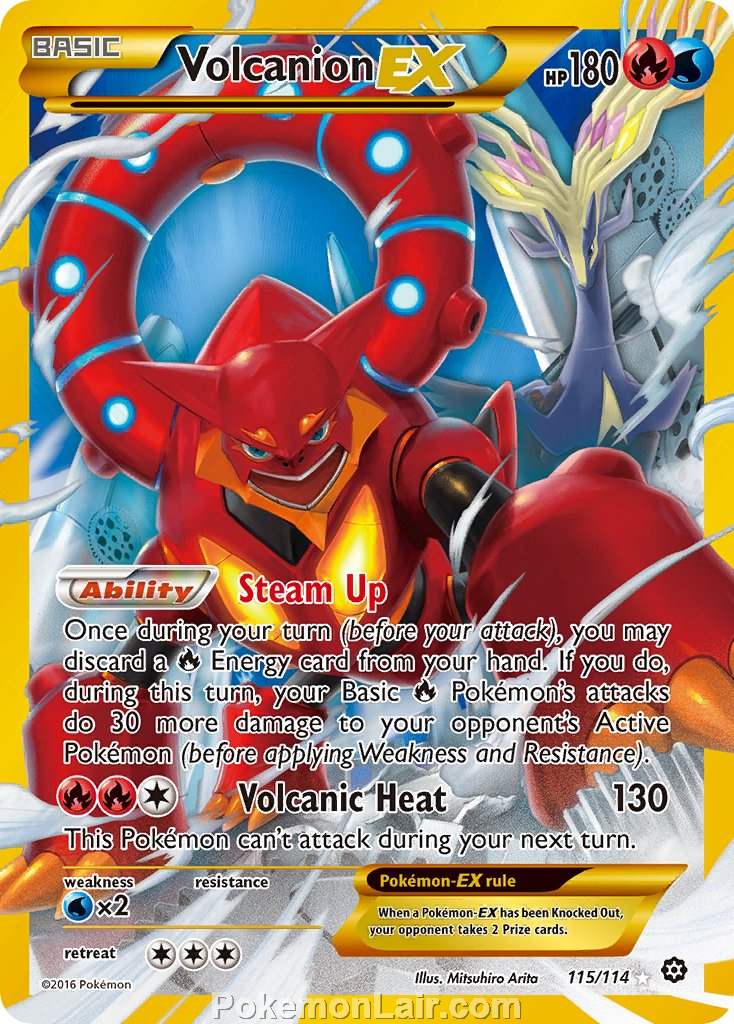 2016 Pokemon Trading Card Game Steam Siege Price List – 115 Volcanion EX