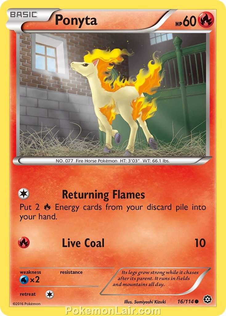 2016 Pokemon Trading Card Game Steam Siege Price List – 16 Ponyta