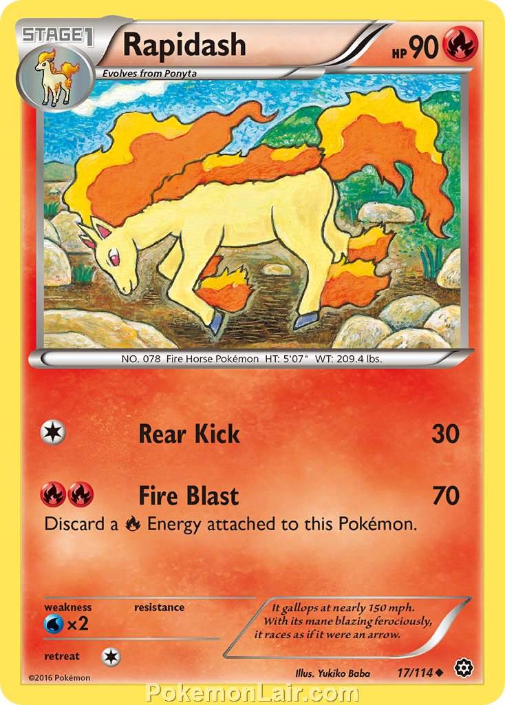 2016 Pokemon Trading Card Game Steam Siege Price List – 17 Rapidash