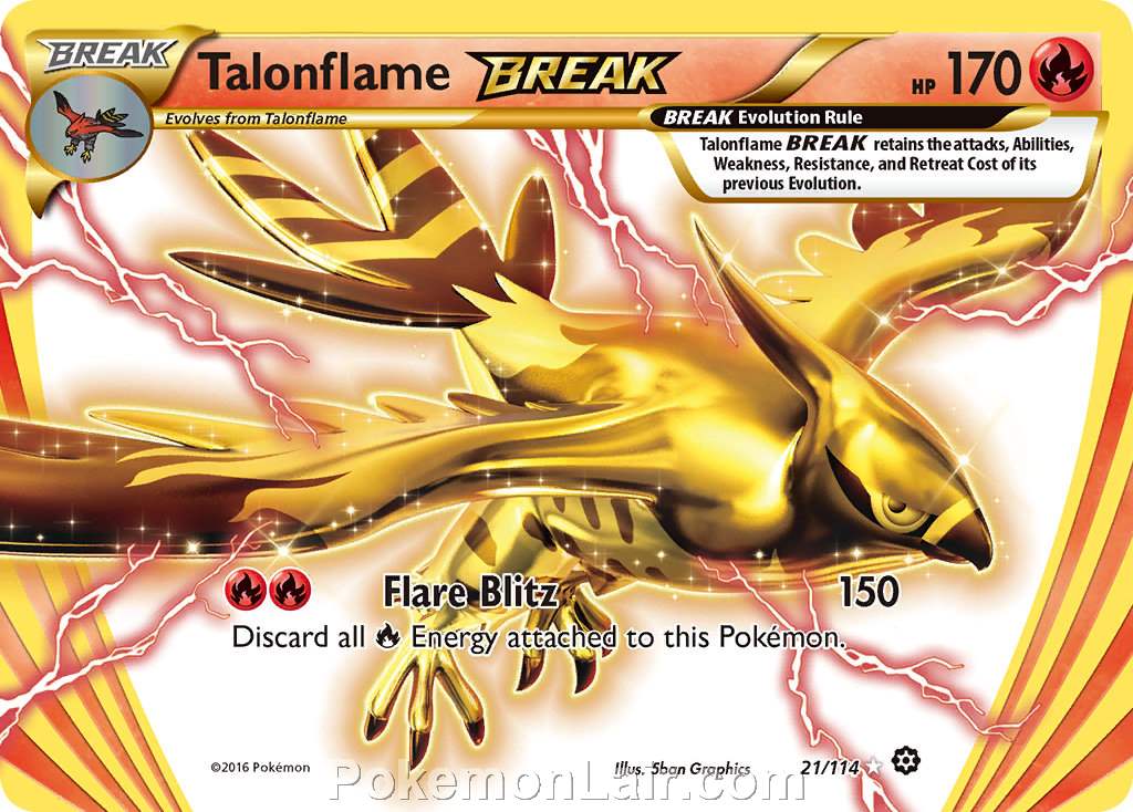 2016 Pokemon Trading Card Game Steam Siege Price List – 21 Talonflame Break