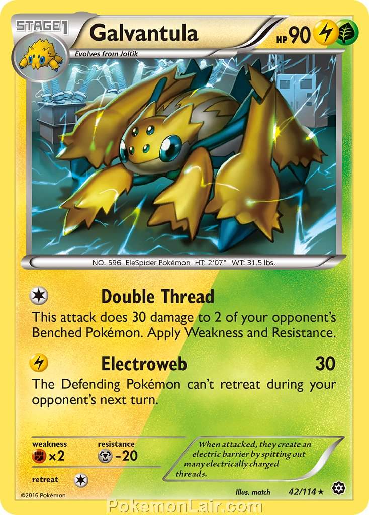 2016 Pokemon Trading Card Game Steam Siege Price List – 42 Galvantula