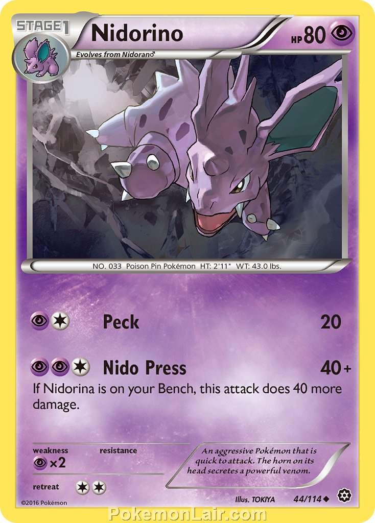 2016 Pokemon Trading Card Game Steam Siege Price List – 44 Nidorino