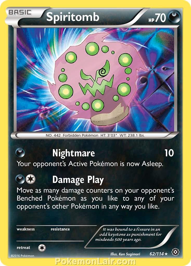 2016 Pokemon Trading Card Game Steam Siege Price List – 62 Spiritomb