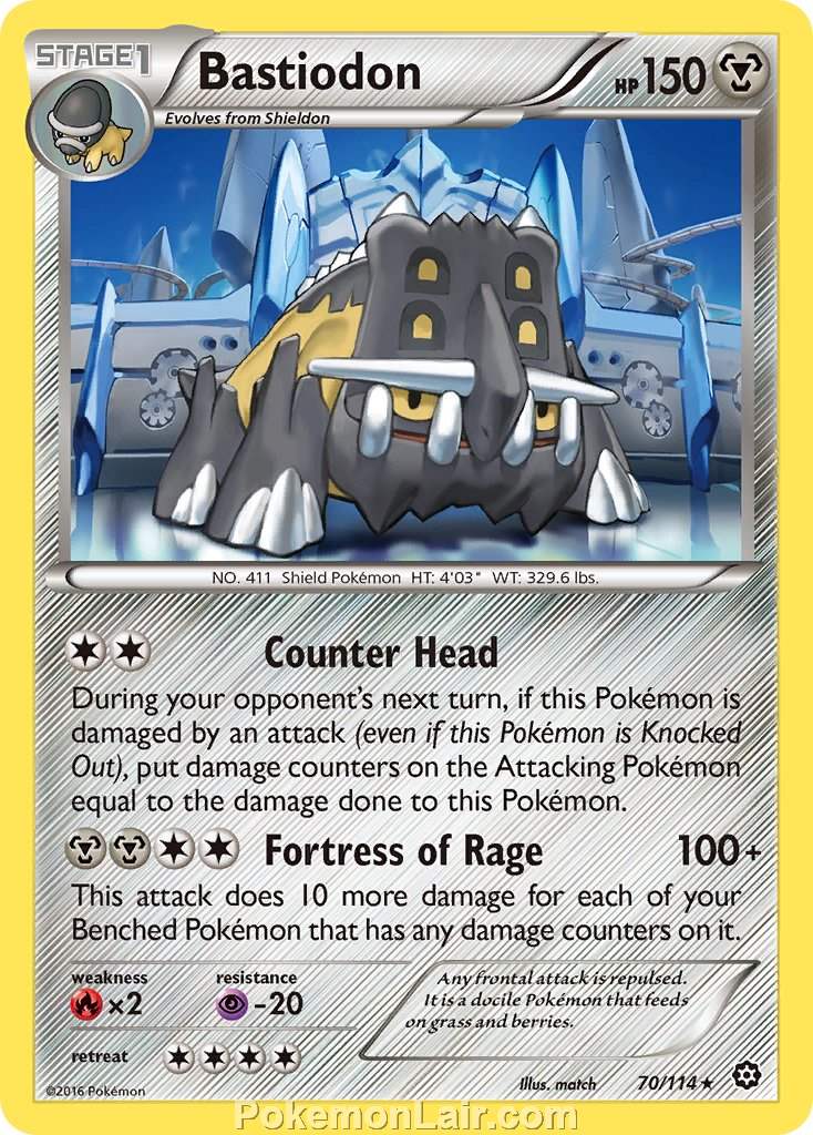 2016 Pokemon Trading Card Game Steam Siege Price List – 70 Bastiodon