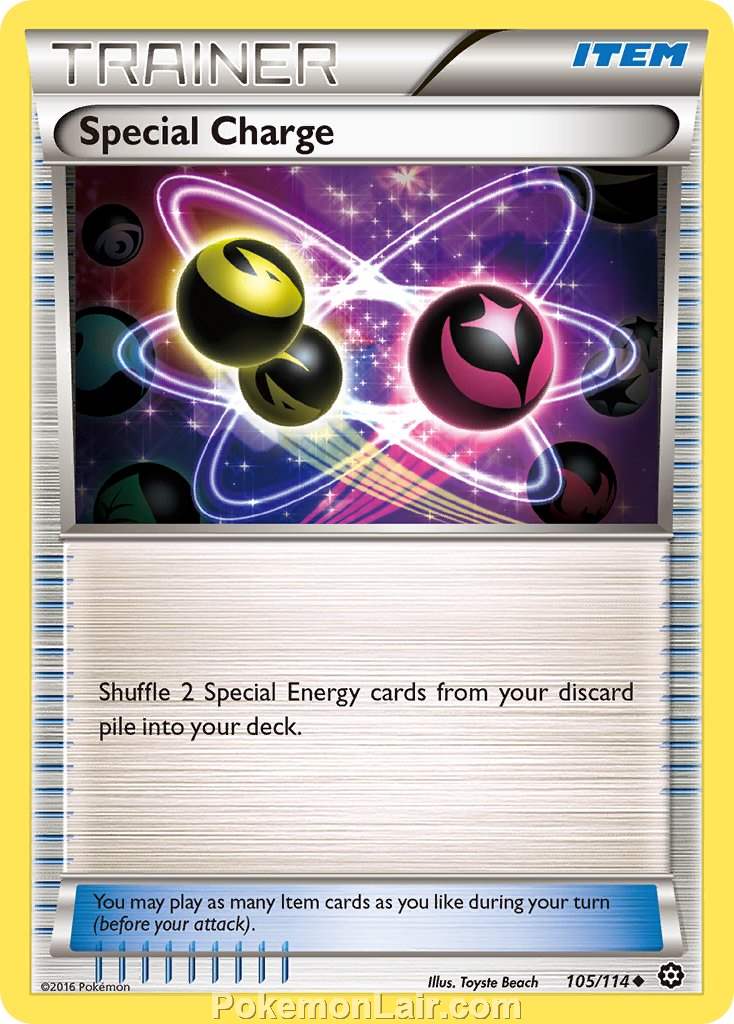 2016 Pokemon Trading Card Game Steam Siege Set – 105 Special Charge