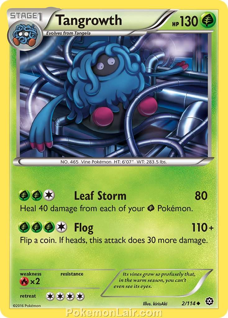 2016 Pokemon Trading Card Game Steam Siege Set – 2 Tangrowth