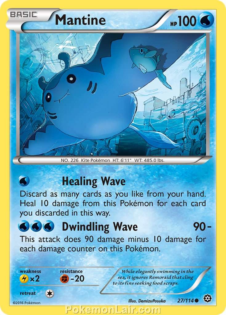 2016 Pokemon Trading Card Game Steam Siege Set – 27 Mantine