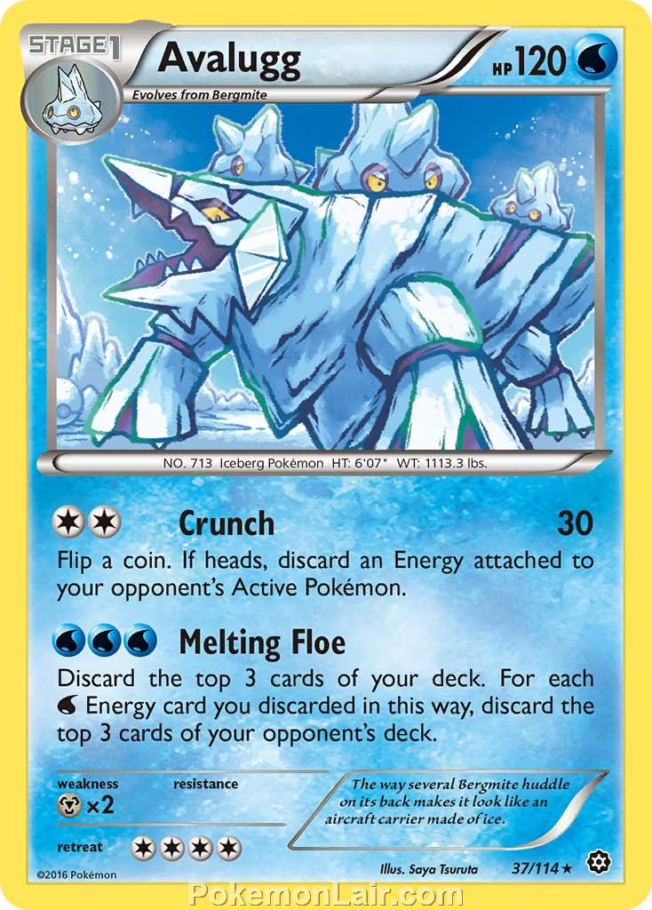 2016 Pokemon Trading Card Game Steam Siege Set – 37 Avalugg