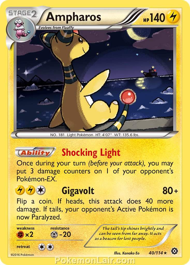 2016 Pokemon Trading Card Game Steam Siege Set – 40 Ampharos