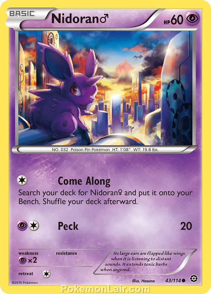 2016 Pokemon Trading Card Game Steam Siege Set – 43 Nidoran