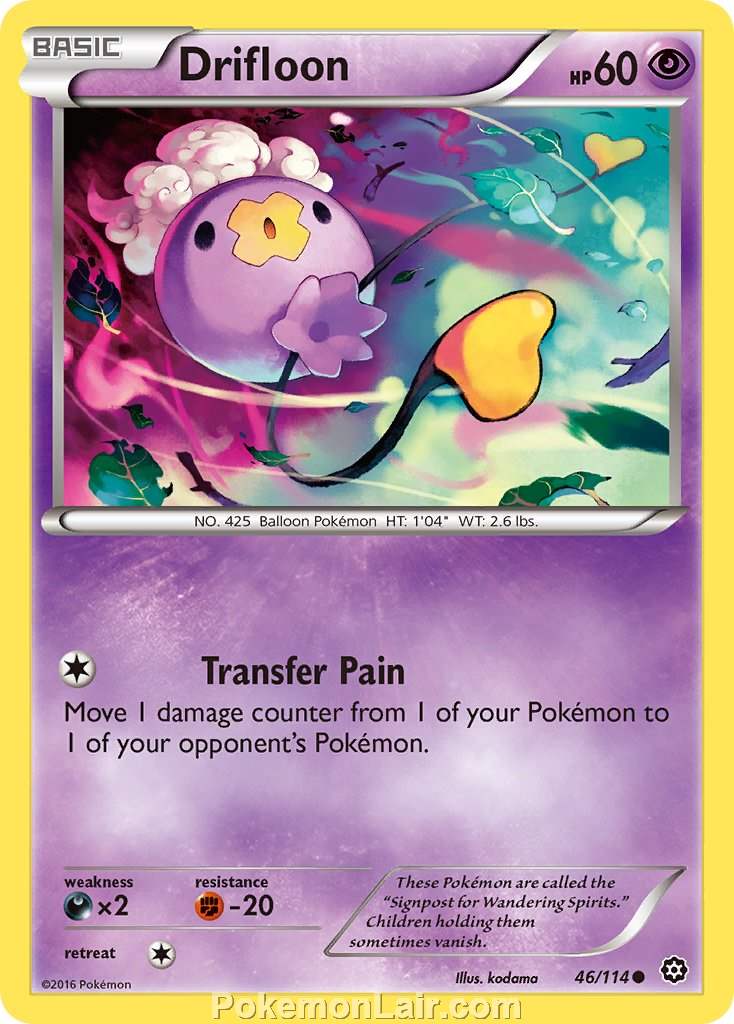 2016 Pokemon Trading Card Game Steam Siege Set – 46 Drifloon