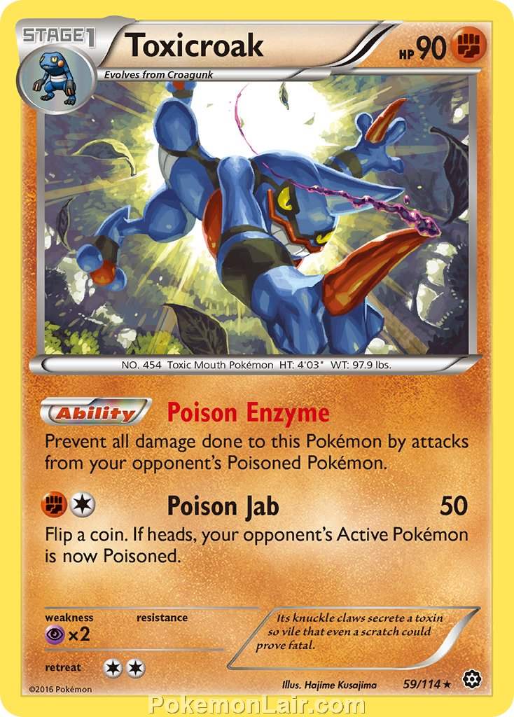 2016 Pokemon Trading Card Game Steam Siege Set – 59 Toxicroak