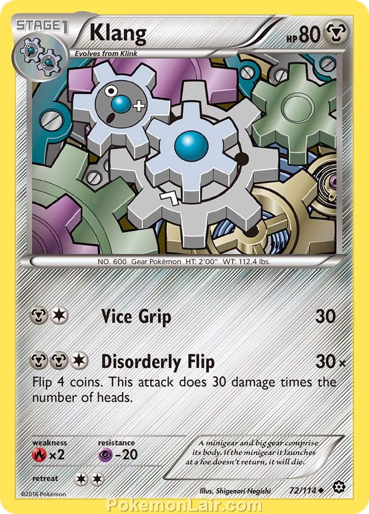 2016 Pokemon Trading Card Game Steam Siege Set – 72 Klang