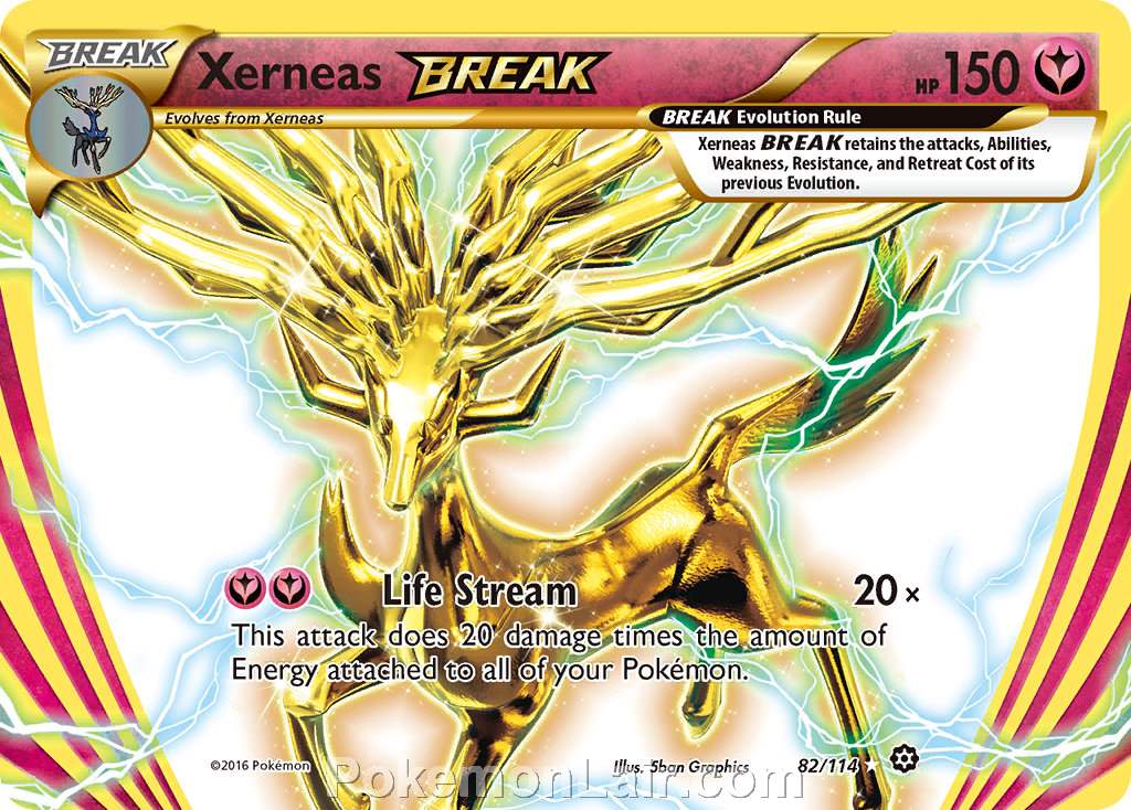 2016 Pokemon Trading Card Game Steam Siege Set – 82 Xerneas Break