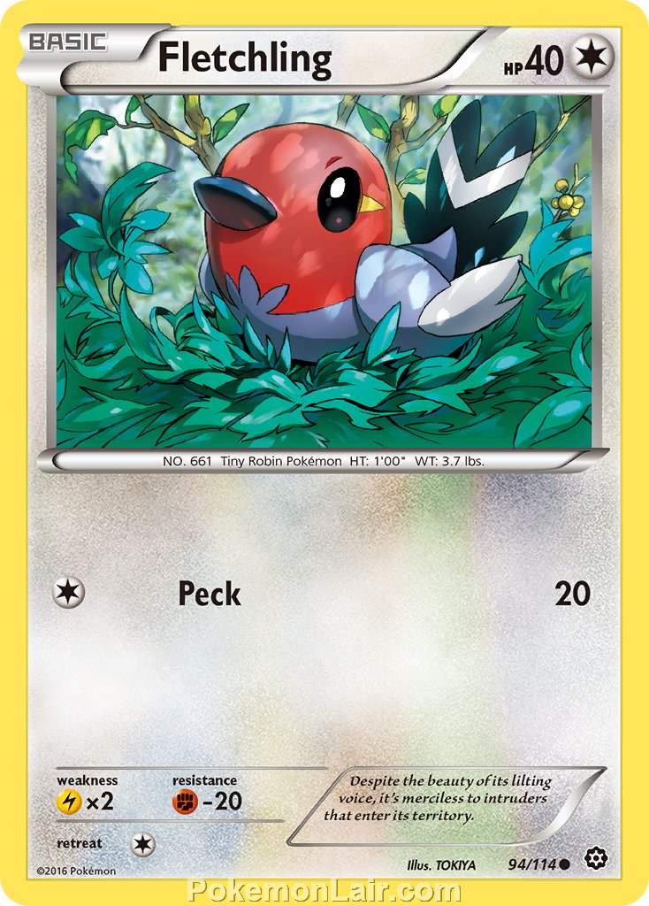 2016 Pokemon Trading Card Game Steam Siege Set – 94 Fletchling