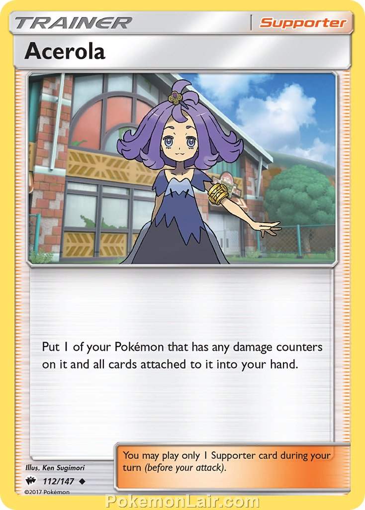 2017 Pokemon Trading Card Game Burning Shadows Price List – 112 Acerola