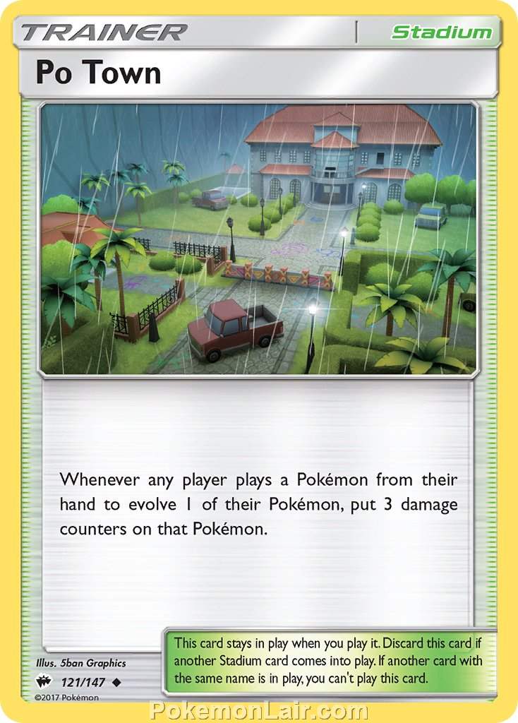 2017 Pokemon Trading Card Game Burning Shadows Price List – 121 Po Town