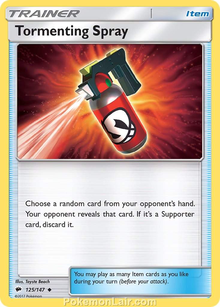 2017 Pokemon Trading Card Game Burning Shadows Price List – 125 Tormenting Spray