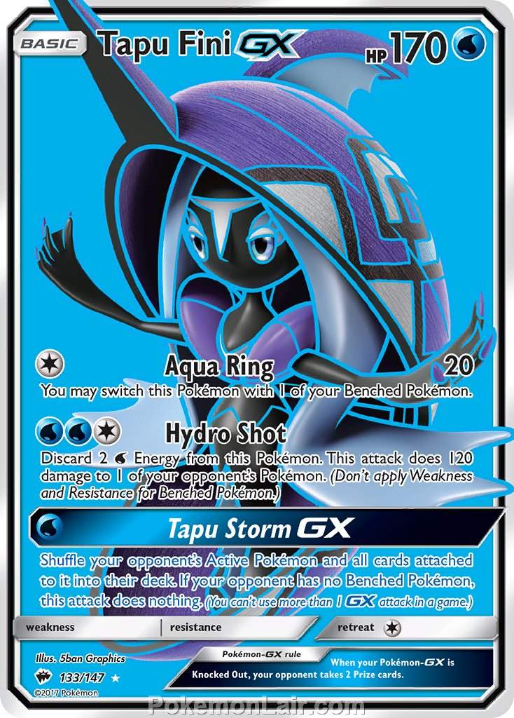 2017 Pokemon Trading Card Game Burning Shadows Price List – 133 Tapu Fini GX