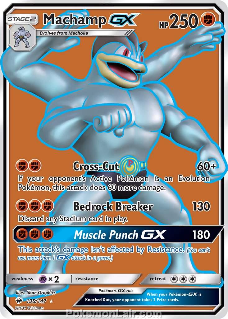 2017 Pokemon Trading Card Game Burning Shadows Price List – 135 Machamp GX