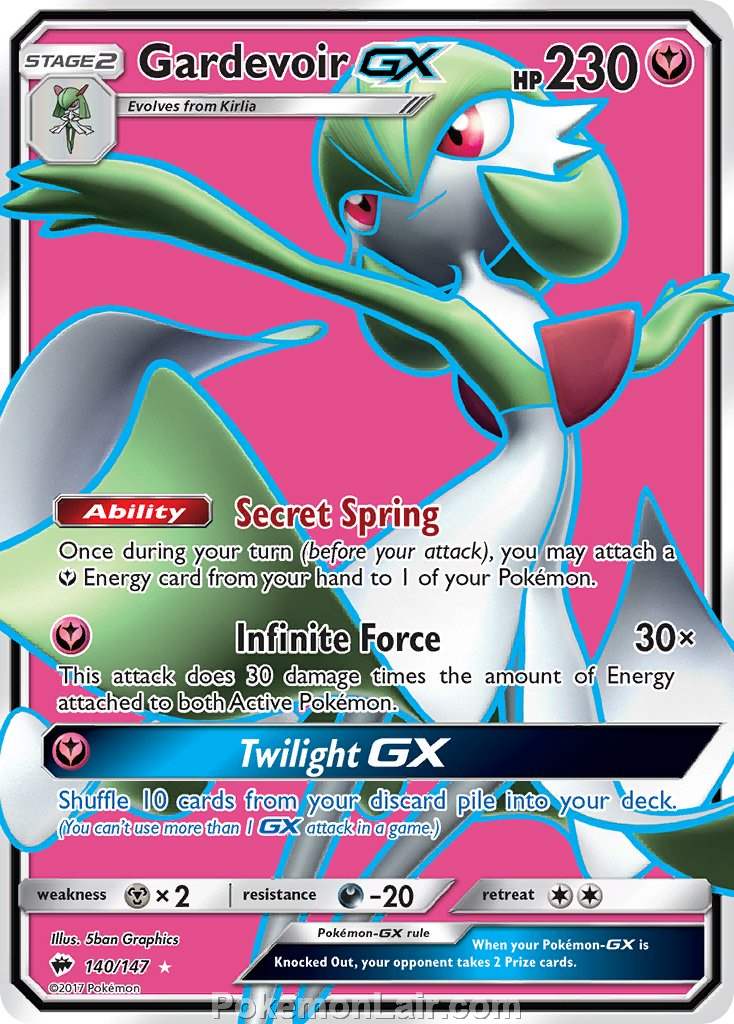 2017 Pokemon Trading Card Game Burning Shadows Price List – 140 Gardevoir GX