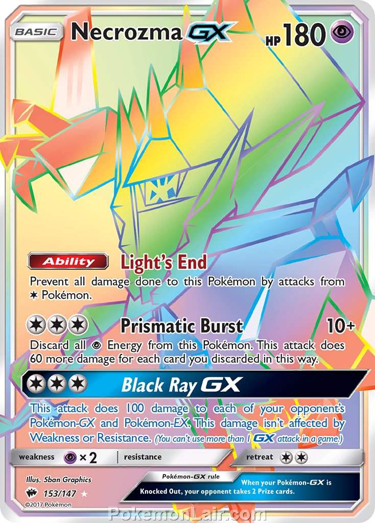 2017 Pokemon Trading Card Game Burning Shadows Price List – 153 Necrozma GX