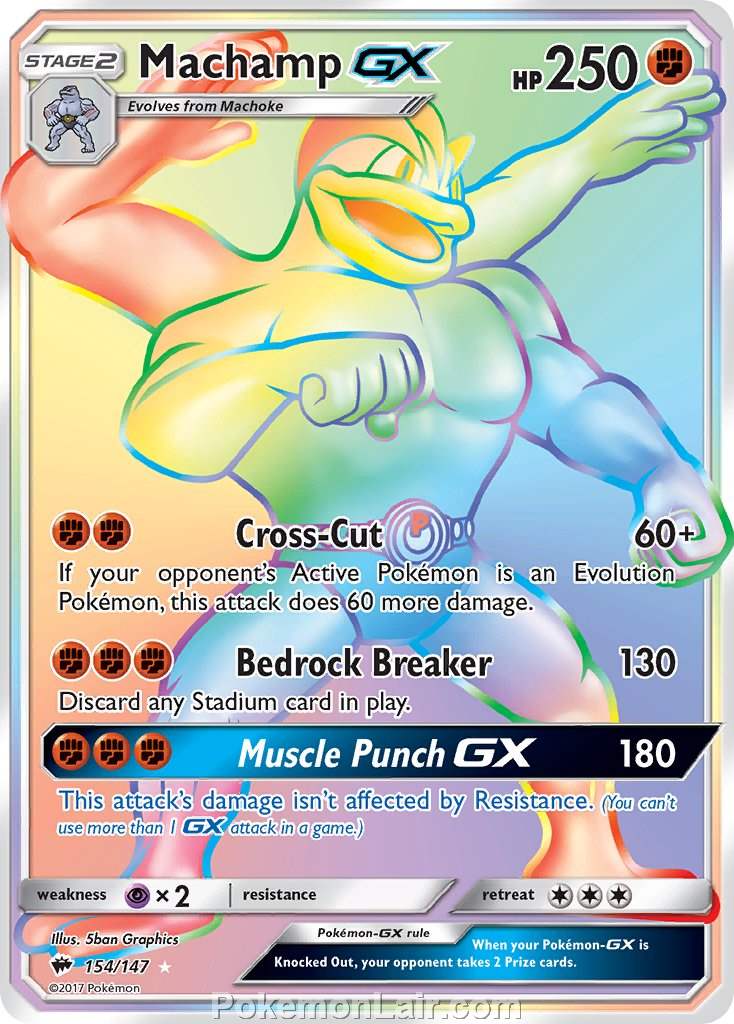 2017 Pokemon Trading Card Game Burning Shadows Price List – 154 Machamp GX