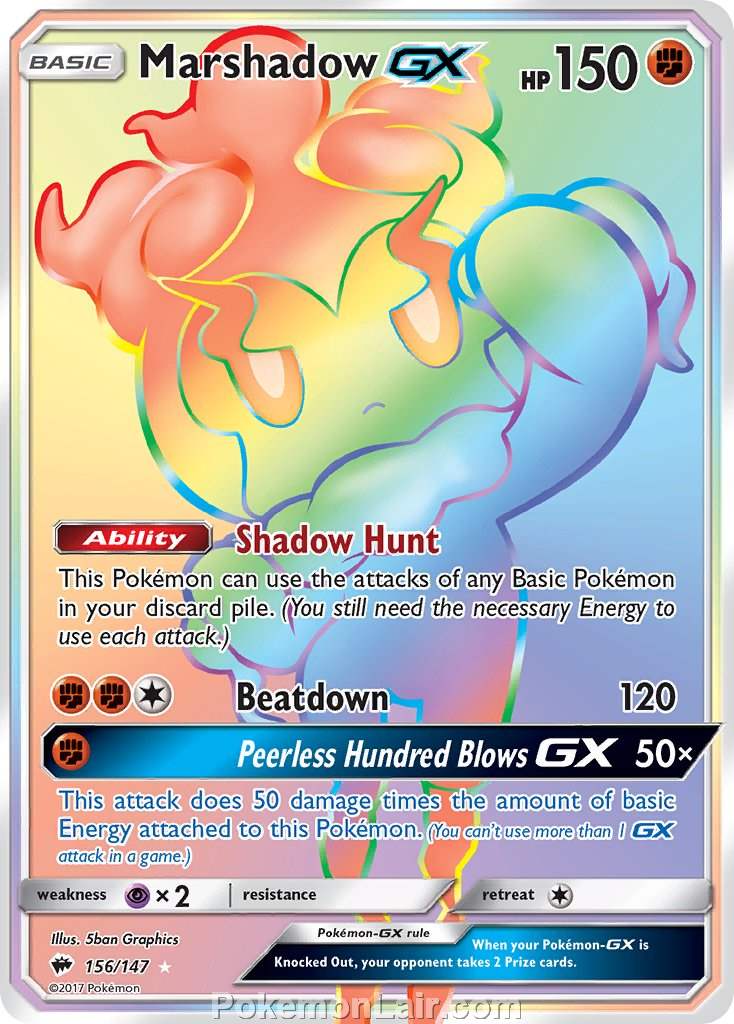 2017 Pokemon Trading Card Game Burning Shadows Price List – 156 Marshadow GX