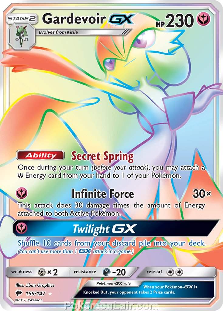 2017 Pokemon Trading Card Game Burning Shadows Price List – 159 Gardevoir GX