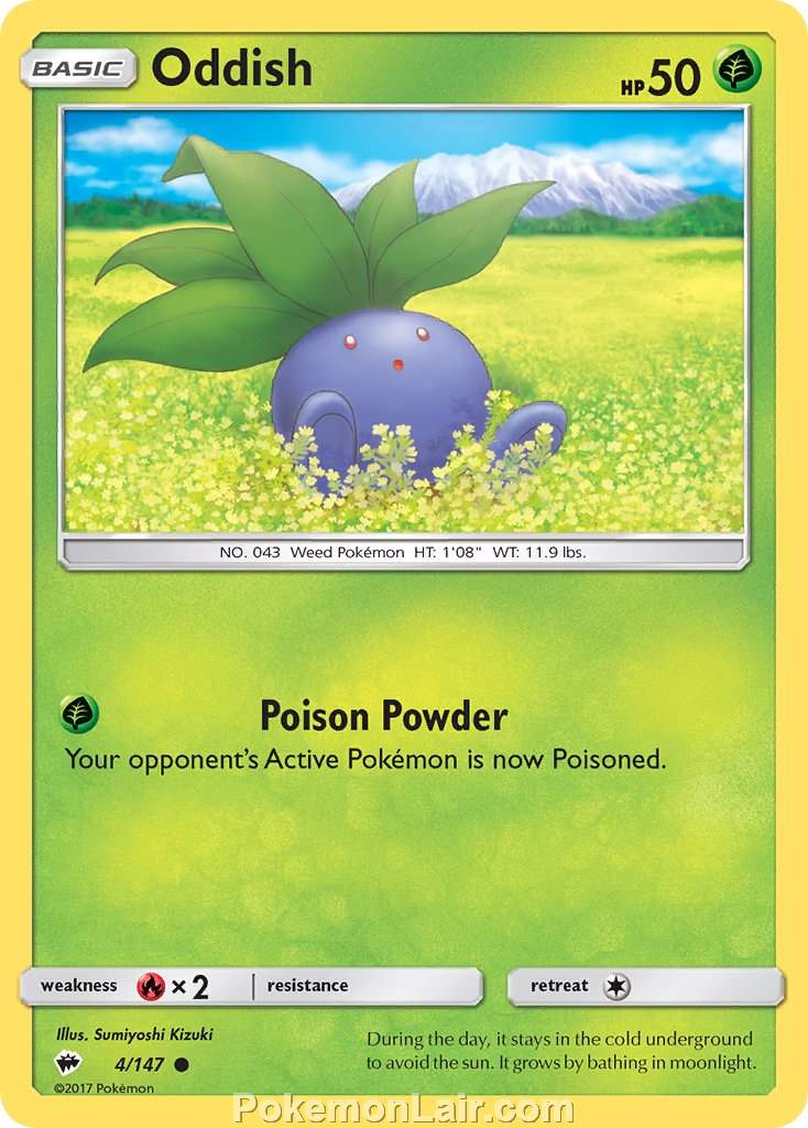 2017 Pokemon Trading Card Game Burning Shadows Price List – 4 Oddish