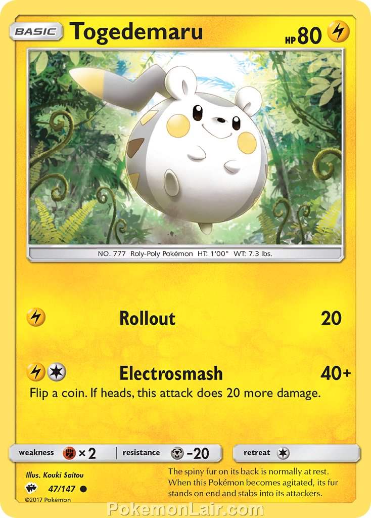 2017 Pokemon Trading Card Game Burning Shadows Price List – 47 Togedemaru