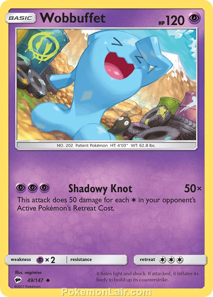 2017 Pokemon Trading Card Game Burning Shadows Price List – 49 Wobbuffet