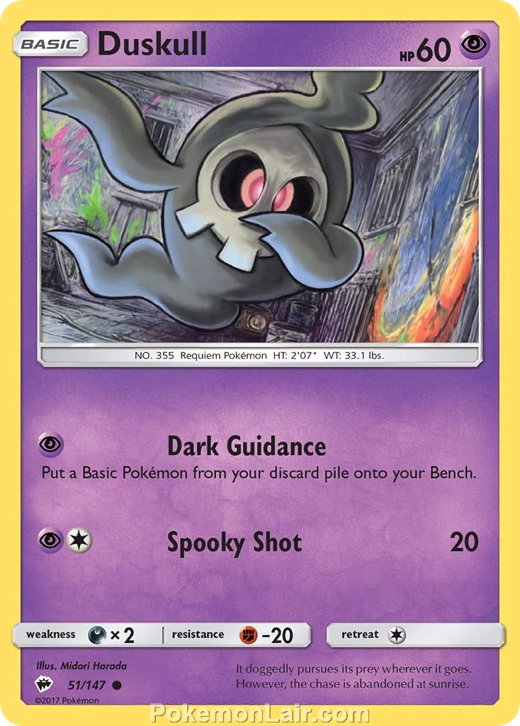 2017 Pokemon Trading Card Game Burning Shadows Price List – 51 Duskull