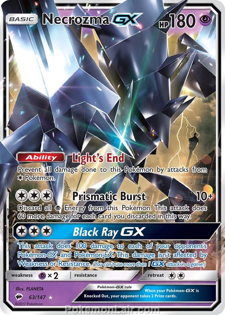 2017 Pokemon Trading Card Game Burning Shadows Price List – 63 Necrozma GX