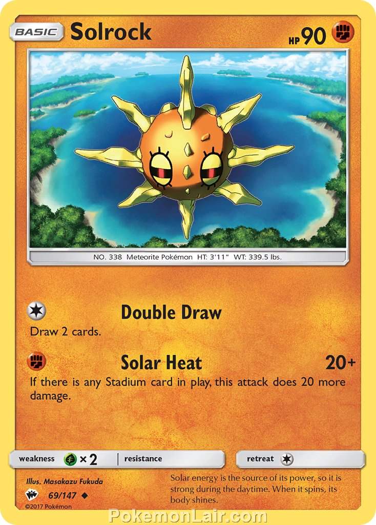 2017 Pokemon Trading Card Game Burning Shadows Price List – 69 Solrock
