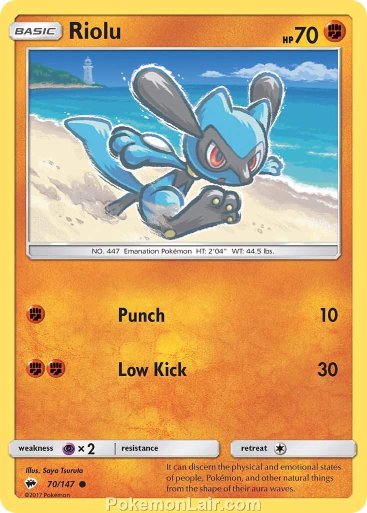 2017 Pokemon Trading Card Game Burning Shadows Price List – 70 Riolu