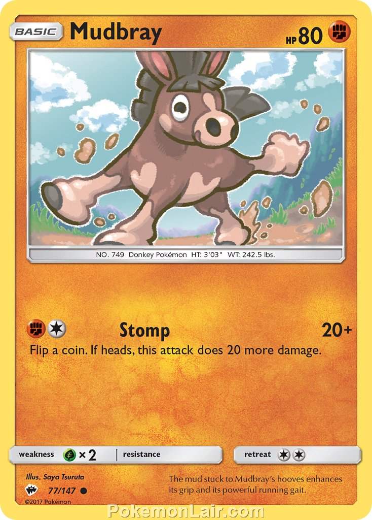 2017 Pokemon Trading Card Game Burning Shadows Price List – 77 Mudbray